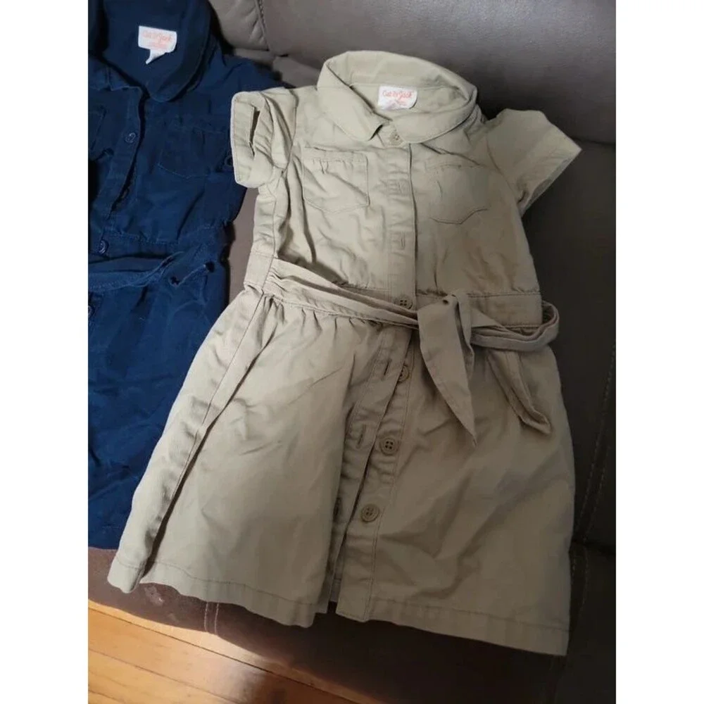 Size 4 t girls.uniform dresses blue and khaki